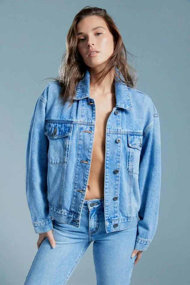 Women Bardot Denim Jackets Relaxed Denim Jacket In Vintage Vintage