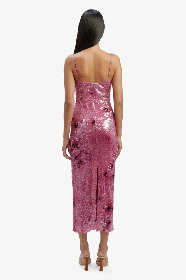 Women Bardot Occasion Dresses Infinite Sequin Maxi Dress In Party Pink Party Pink