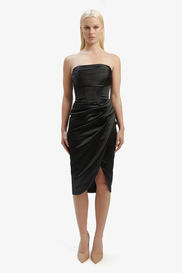Women Bardot Occasion Dresses Jamila Corset Dress In Black Black Women Bardot Occasion Dresses Jamila Corset Dress In Black Black