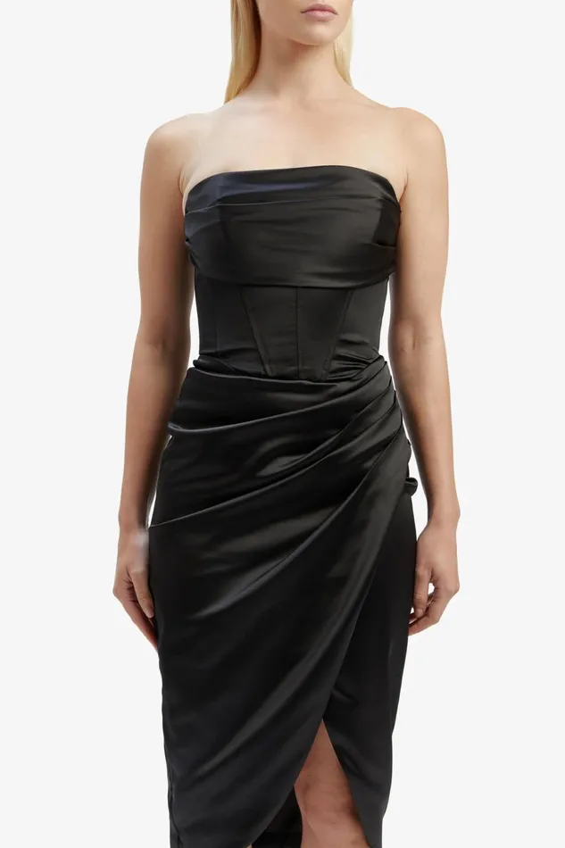 Women Bardot Occasion Dresses Jamila Corset Dress In Black Black Women Bardot Occasion Dresses Jamila Corset Dress In Black Black