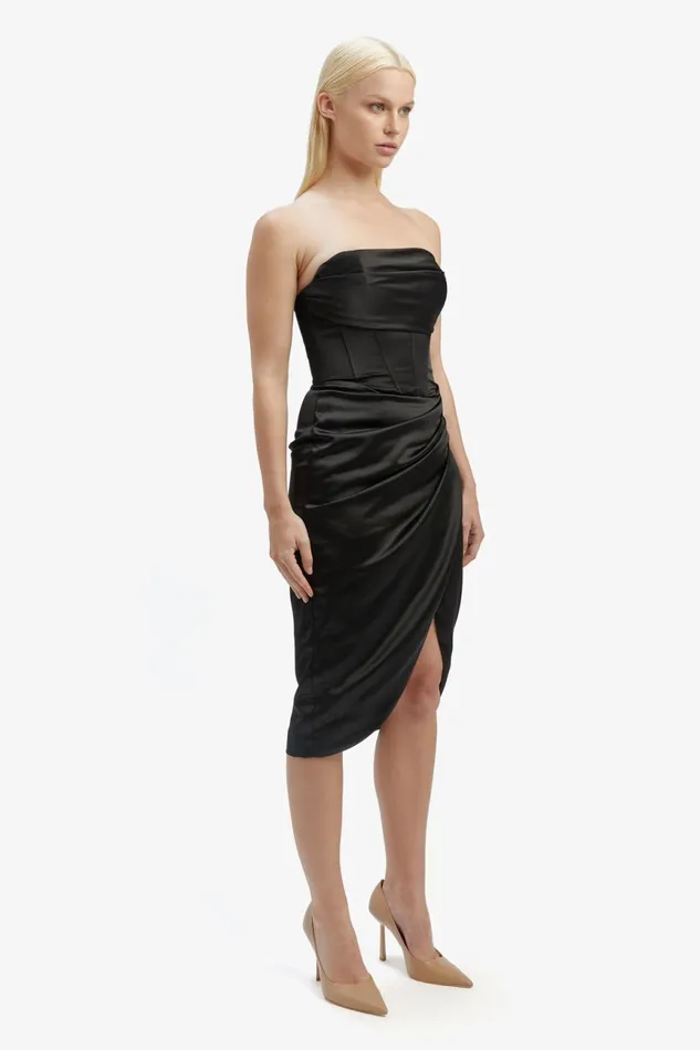 Women Bardot Occasion Dresses Jamila Corset Dress In Black Black Women Bardot Occasion Dresses Jamila Corset Dress In Black Black