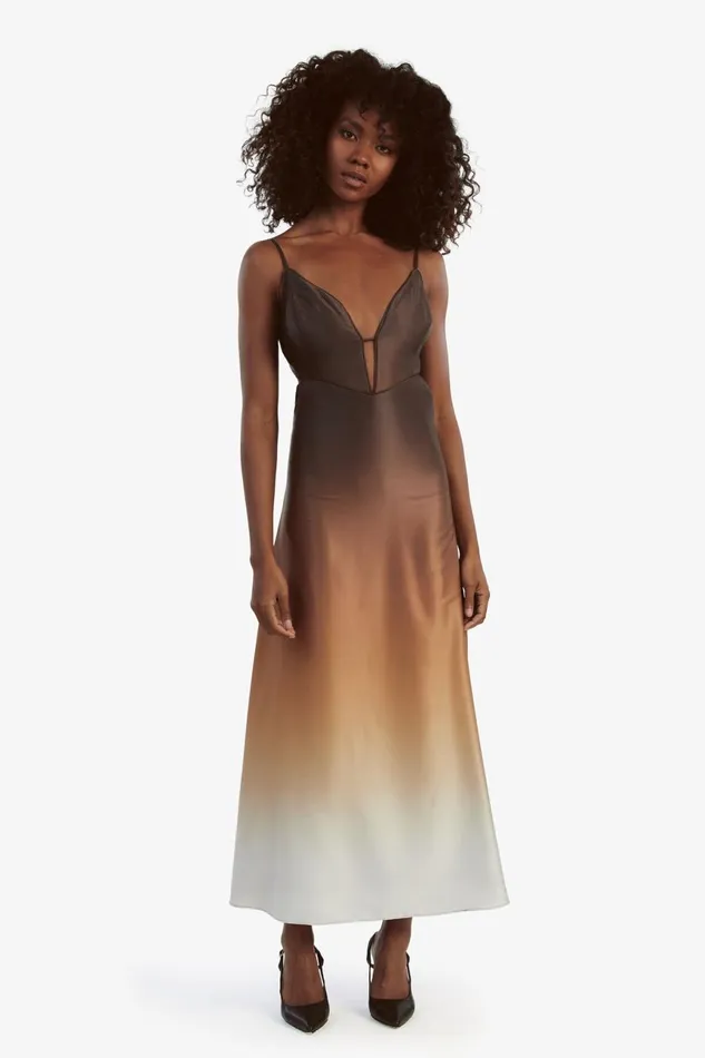 Women Bardot Occasion Dresses Karlotta Slip Dress In Brown Ombre Brown Ombre Women Bardot Occasion Dresses Karlotta Slip Dress In Brown Ombre Brown Ombre