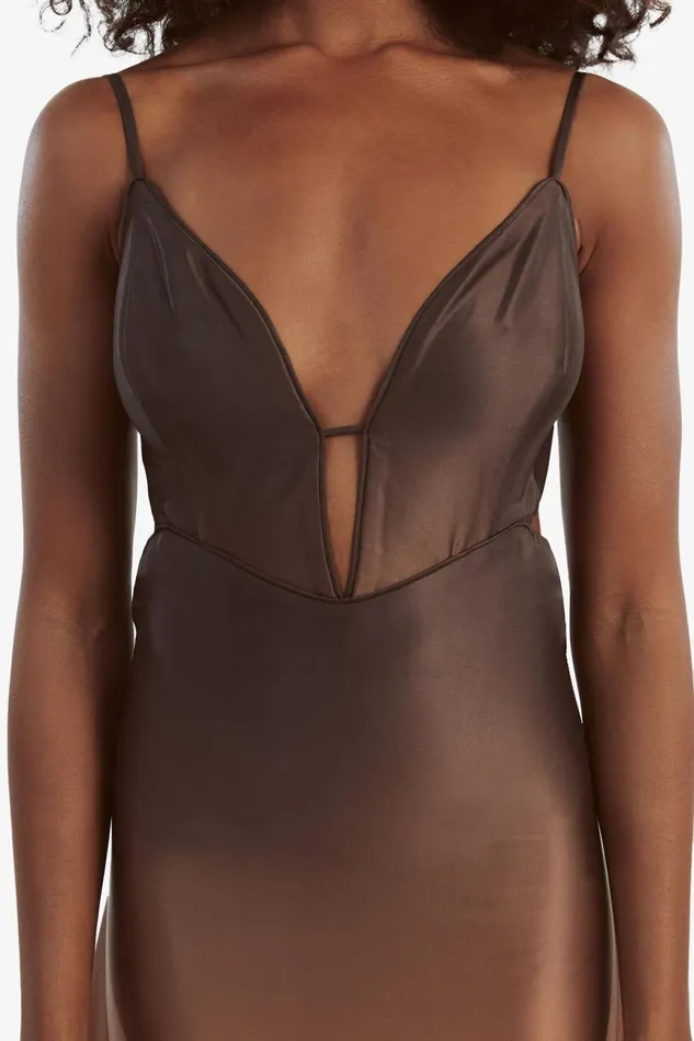 Women Bardot Occasion Dresses Karlotta Slip Dress In Brown Ombre Brown Ombre Women Bardot Occasion Dresses Karlotta Slip Dress In Brown Ombre Brown Ombre