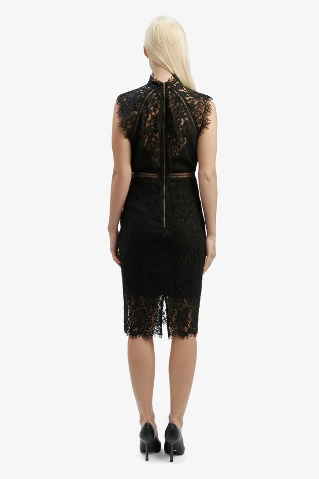 Women Bardot Occasion Dresses Lace Panel Dress In Black Black Women Bardot Occasion Dresses Lace Panel Dress In Black Black
