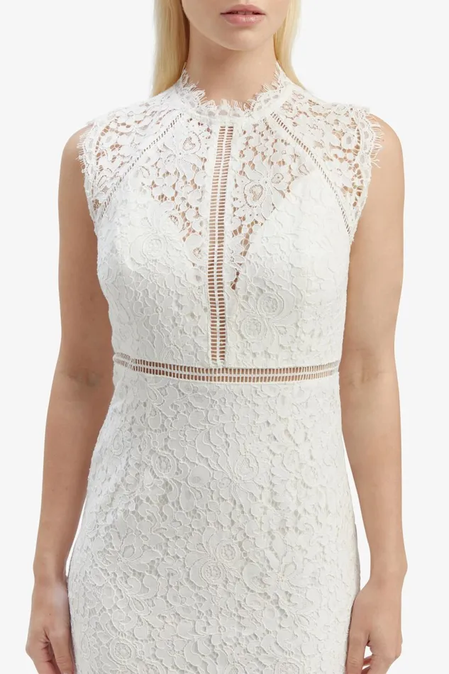 Women Bardot Occasion Dresses Lace Panel Dress In Orchid White Orchid White Women Bardot Occasion Dresses Lace Panel Dress In Orchid White Orchid White