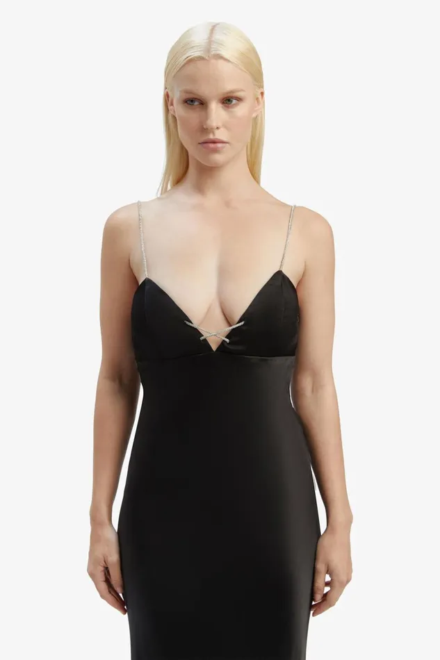 Women Bardot Occasion Dresses Lili Midi Dress In Black Black Women Bardot Occasion Dresses Lili Midi Dress In Black Black