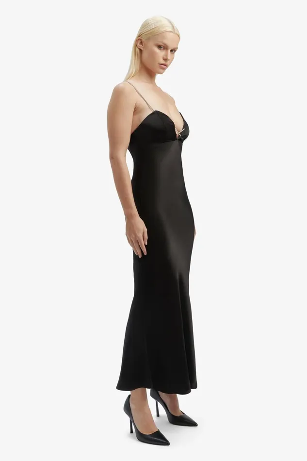 Women Bardot Occasion Dresses Lili Midi Dress In Black Black Women Bardot Occasion Dresses Lili Midi Dress In Black Black