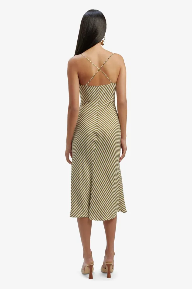 Women Bardot Occasion Dresses Olympia Stripe Slip Dress In Green Stripe Green Stripe Women Bardot Occasion Dresses Olympia Stripe Slip Dress In Green Stripe Green Stripe