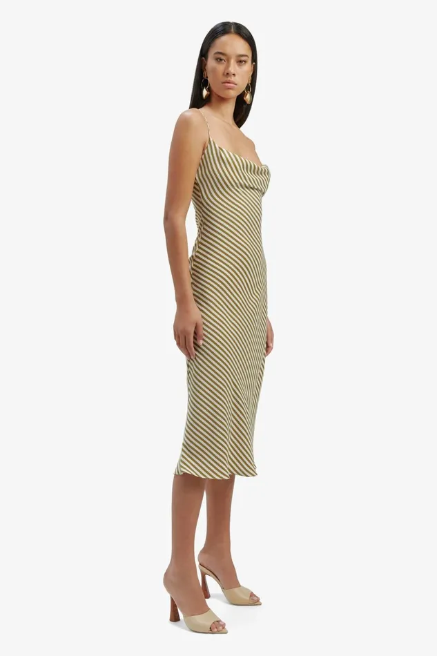 Women Bardot Occasion Dresses Olympia Stripe Slip Dress In Green Stripe Green Stripe Women Bardot Occasion Dresses Olympia Stripe Slip Dress In Green Stripe Green Stripe