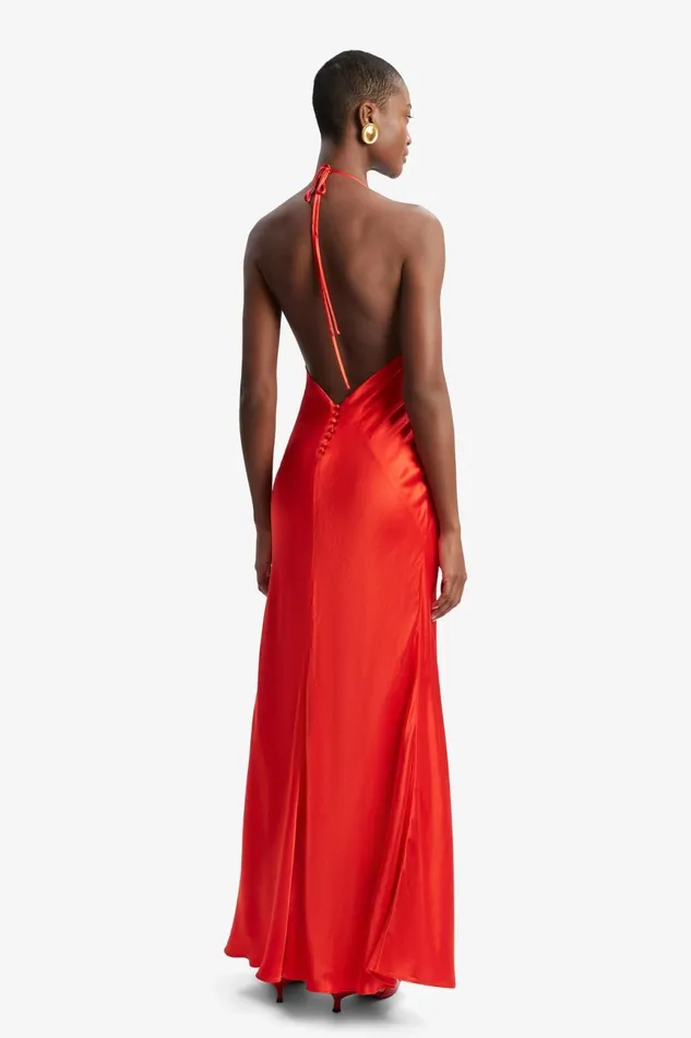Women Bardot Occasion Dresses Yve Halter Dress In Fire Red Fire Red Women Bardot Occasion Dresses Yve Halter Dress In Fire Red Fire Red