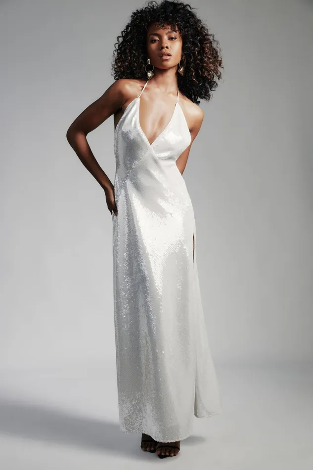 Women Bardot Occasion Dresses Yve Halter Dress In White White