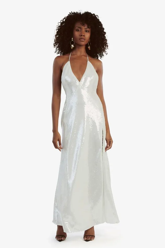 Women Bardot Occasion Dresses Yve Halter Dress In White White Women Bardot Occasion Dresses Yve Halter Dress In White White