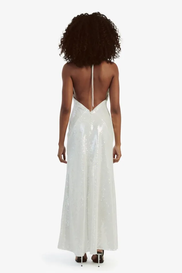 Women Bardot Occasion Dresses Yve Halter Dress In White White Women Bardot Occasion Dresses Yve Halter Dress In White White