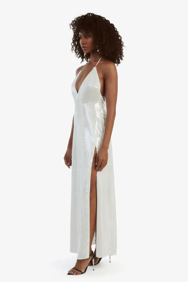 Women Bardot Occasion Dresses Yve Halter Dress In White White Women Bardot Occasion Dresses Yve Halter Dress In White White