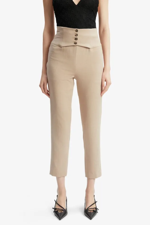 Women Bardot Pants Corset Pant In Tan Tan