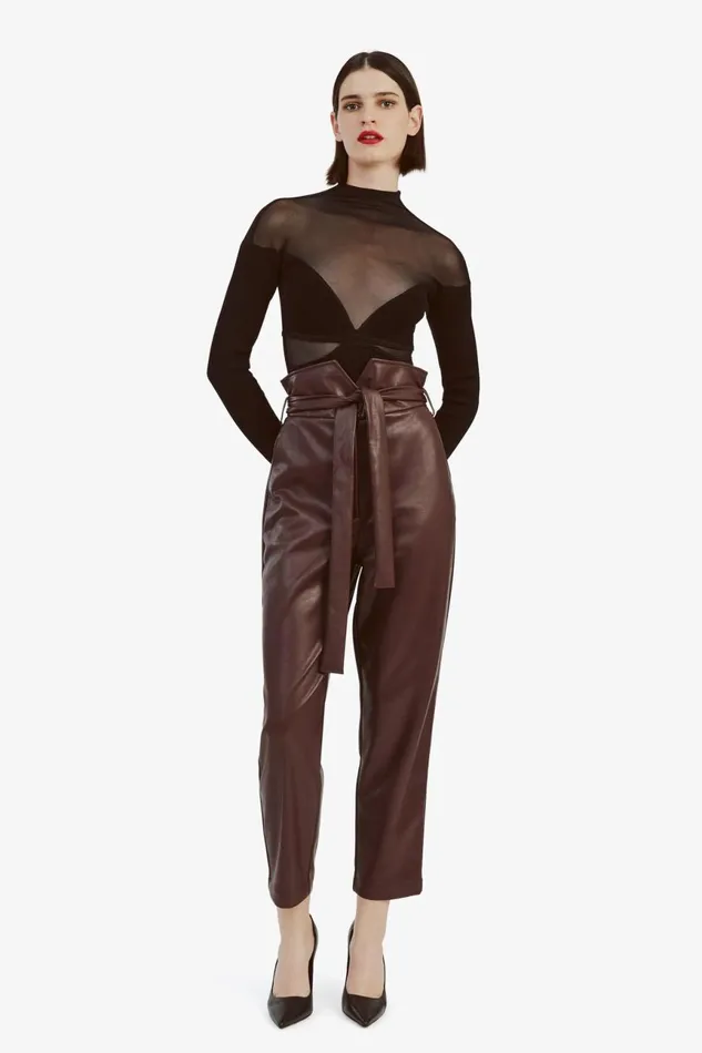 Women Bardot Pants Debbie Vegan Leather Pant In Deep Plum Deep Plum Women Bardot Pants Debbie Vegan Leather Pant In Deep Plum Deep Plum