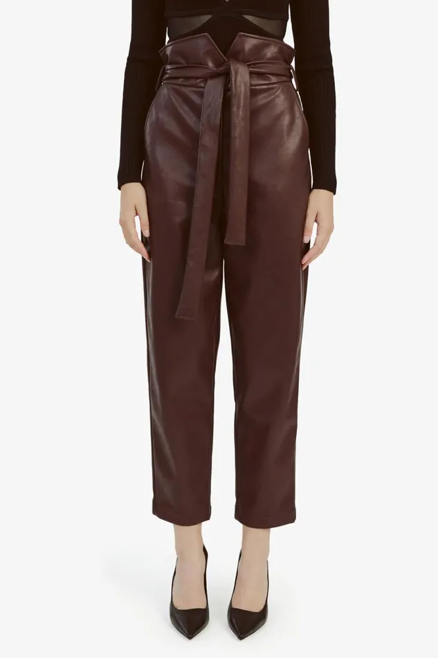 Women Bardot Pants Debbie Vegan Leather Pant In Deep Plum Deep Plum Women Bardot Pants Debbie Vegan Leather Pant In Deep Plum Deep Plum