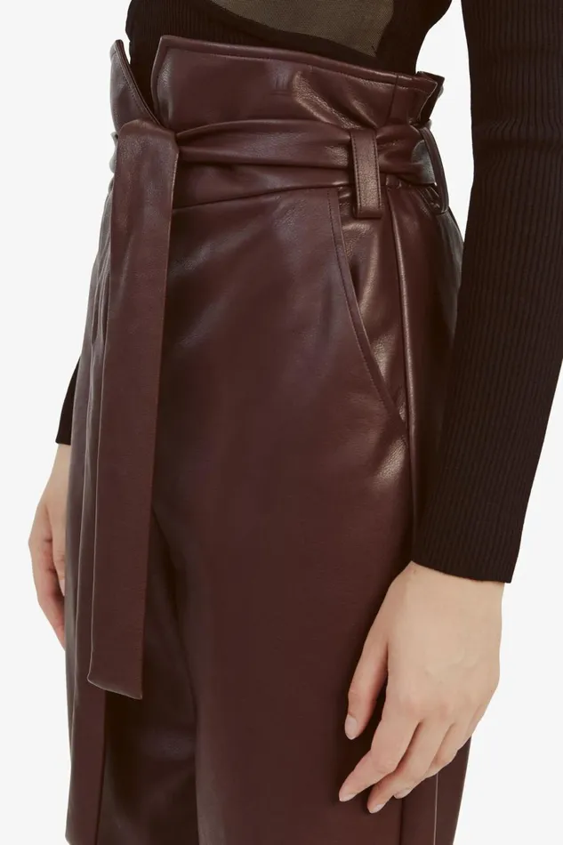 Women Bardot Pants Debbie Vegan Leather Pant In Deep Plum Deep Plum Women Bardot Pants Debbie Vegan Leather Pant In Deep Plum Deep Plum