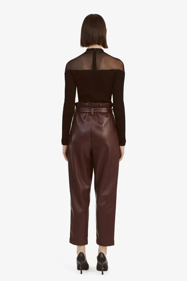 Women Bardot Pants Debbie Vegan Leather Pant In Deep Plum Deep Plum Women Bardot Pants Debbie Vegan Leather Pant In Deep Plum Deep Plum