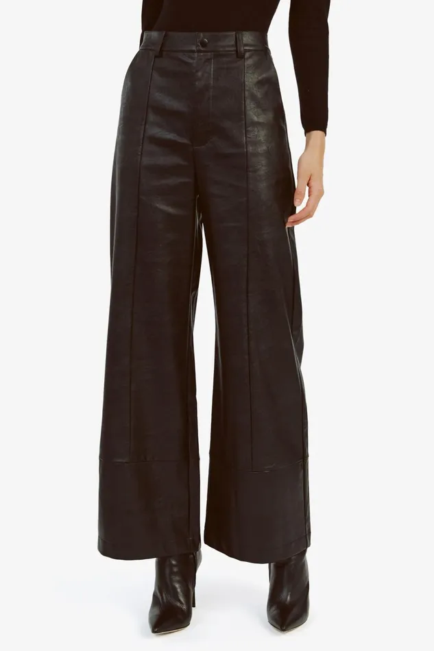 Women Bardot Pants Marlowe Pu Wide Leg Pant In Black Black Women Bardot Pants Marlowe Pu Wide Leg Pant In Black Black