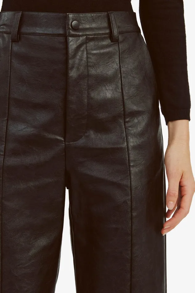 Women Bardot Pants Marlowe Pu Wide Leg Pant In Black Black Women Bardot Pants Marlowe Pu Wide Leg Pant In Black Black