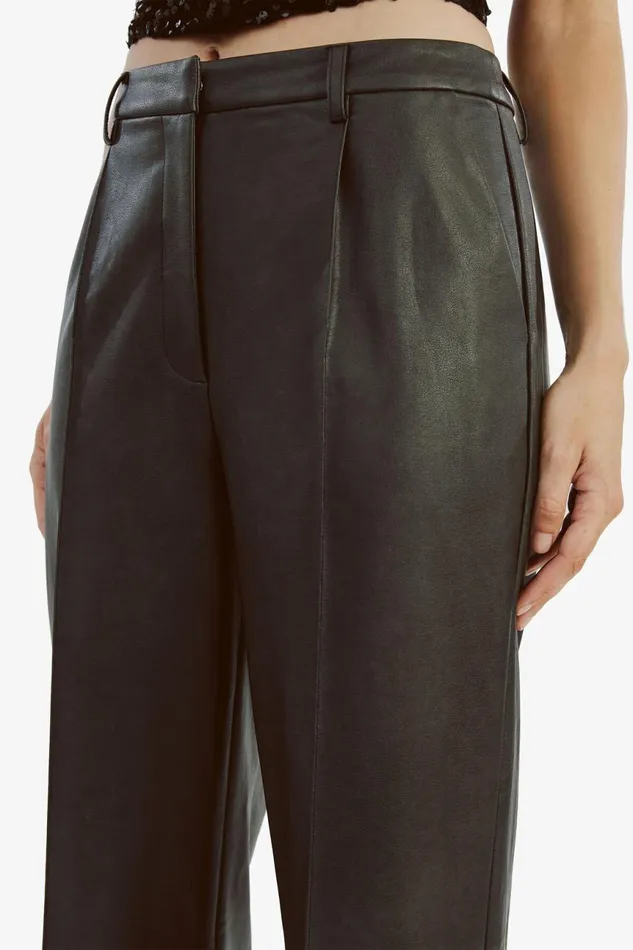 Women Bardot Pants Sedona Vegan Leather Pant In Black Black Women Bardot Pants Sedona Vegan Leather Pant In Black Black