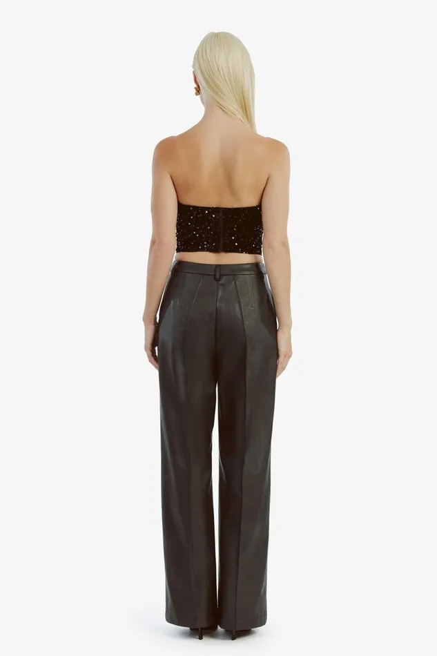 Women Bardot Pants Sedona Vegan Leather Pant In Black Black Women Bardot Pants Sedona Vegan Leather Pant In Black Black