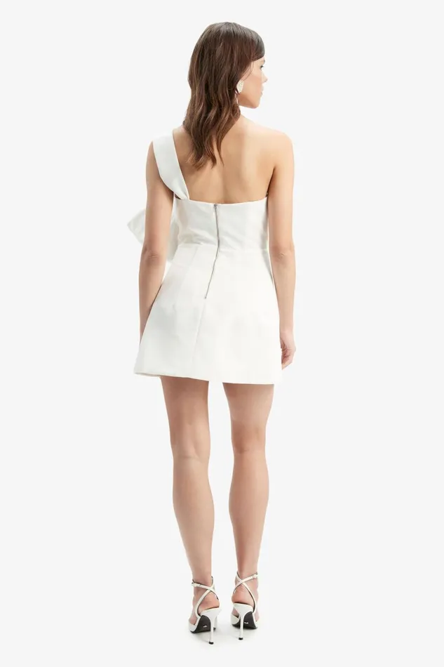 Women Bardot Party Dresses Bella Bow Mini Dress In Orchid White Orchid White Women Bardot Party Dresses Bella Bow Mini Dress In Orchid White Orchid White