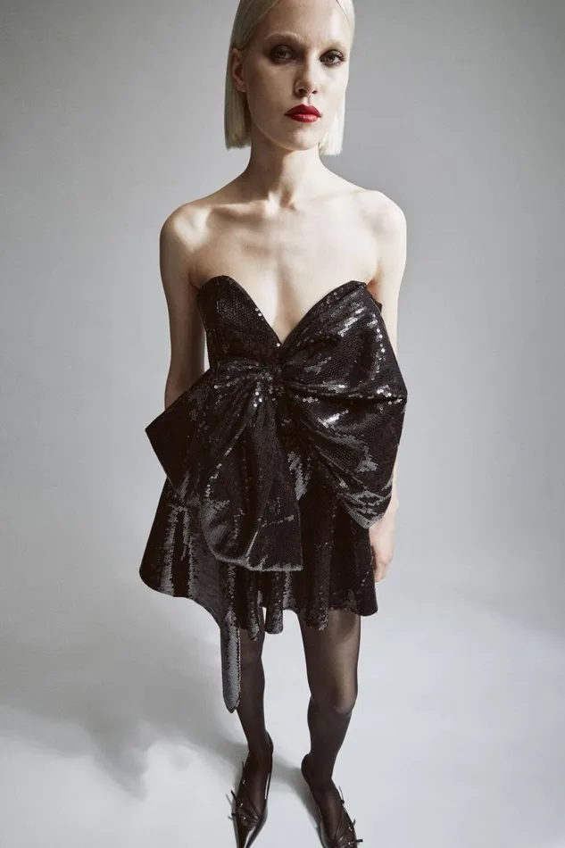 Women Bardot Party Dresses Brydie Bow Mini Dress In Black Black