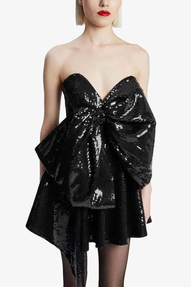 Women Bardot Party Dresses Brydie Bow Mini Dress In Black Black Women Bardot Party Dresses Brydie Bow Mini Dress In Black Black
