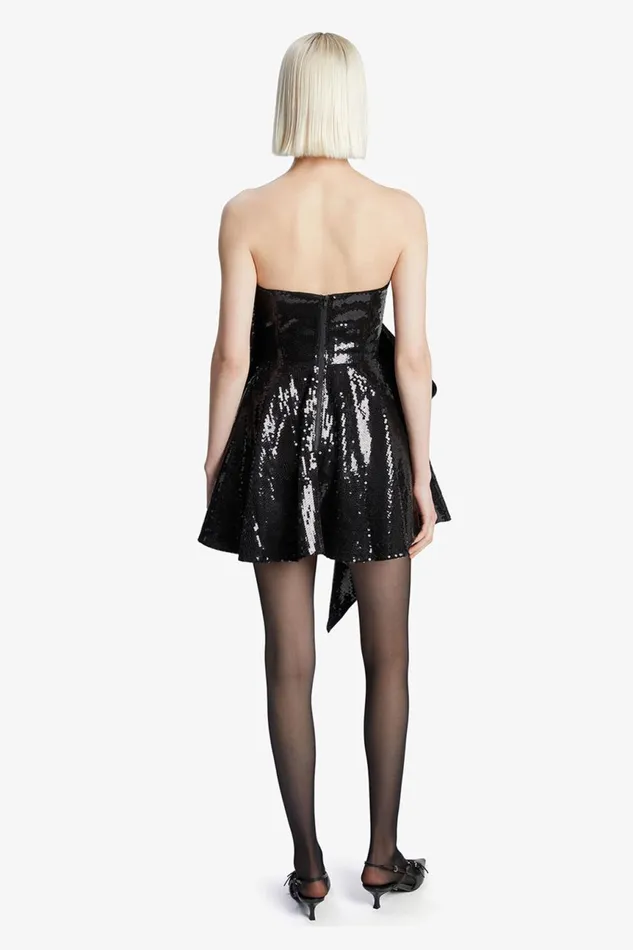 Women Bardot Party Dresses Brydie Bow Mini Dress In Black Black Women Bardot Party Dresses Brydie Bow Mini Dress In Black Black