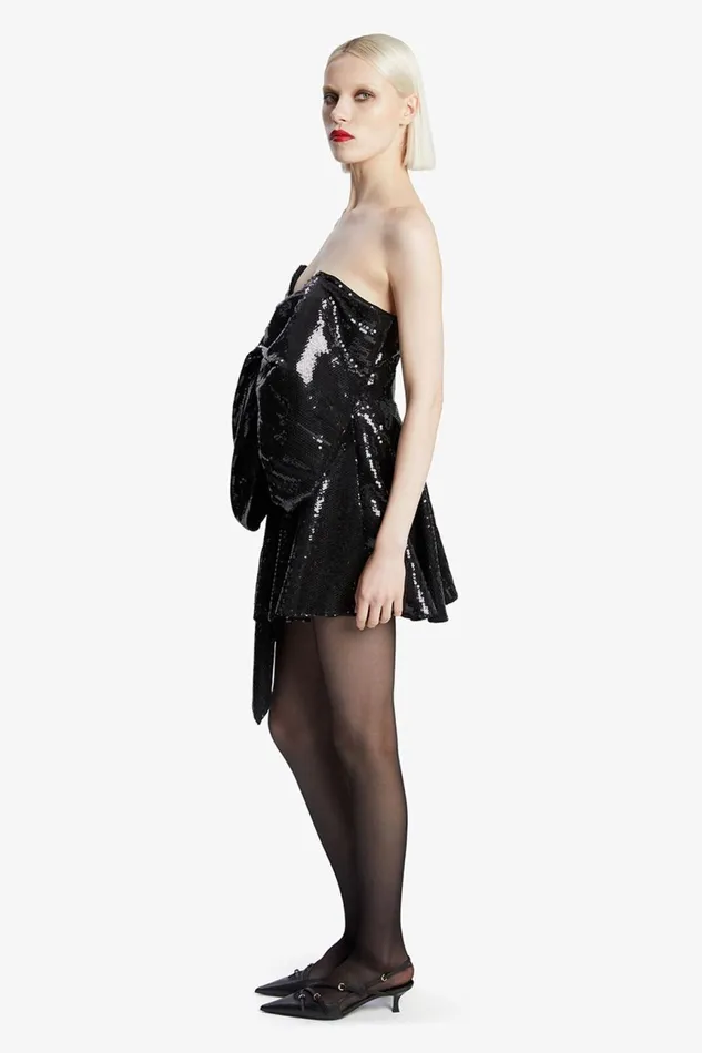 Women Bardot Party Dresses Brydie Bow Mini Dress In Black Black Women Bardot Party Dresses Brydie Bow Mini Dress In Black Black