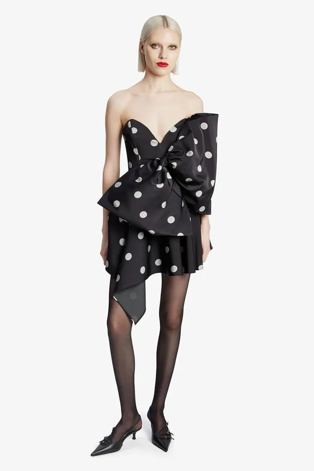 Women Bardot Party Dresses Brydie Bow Mini Dress In Black Spot Black Spot Women Bardot Party Dresses Brydie Bow Mini Dress In Black Spot Black Spot