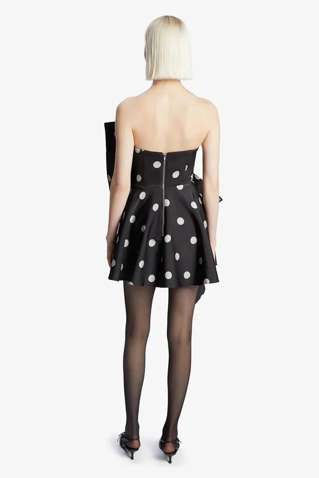 Women Bardot Party Dresses Brydie Bow Mini Dress In Black Spot Black Spot Women Bardot Party Dresses Brydie Bow Mini Dress In Black Spot Black Spot