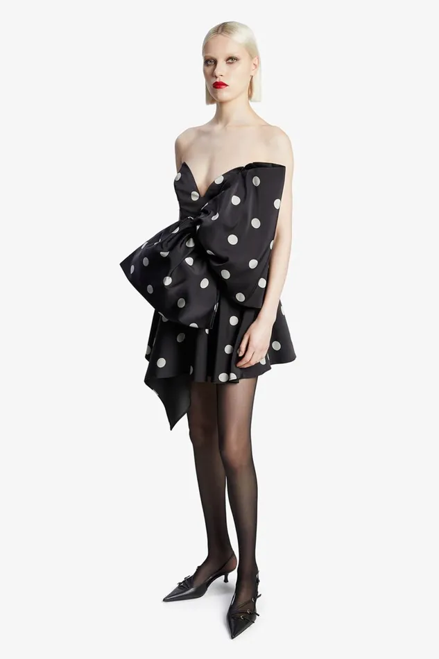 Women Bardot Party Dresses Brydie Bow Mini Dress In Black Spot Black Spot Women Bardot Party Dresses Brydie Bow Mini Dress In Black Spot Black Spot