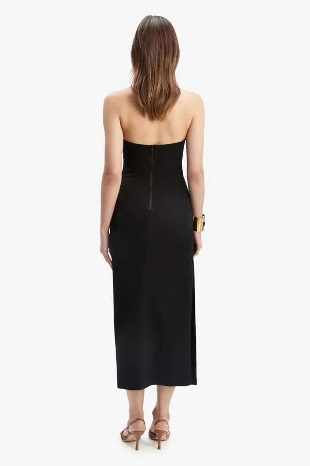 Women Bardot Party Dresses Eleni Chain Midi Dress In Black Black Women Bardot Party Dresses Eleni Chain Midi Dress In Black Black