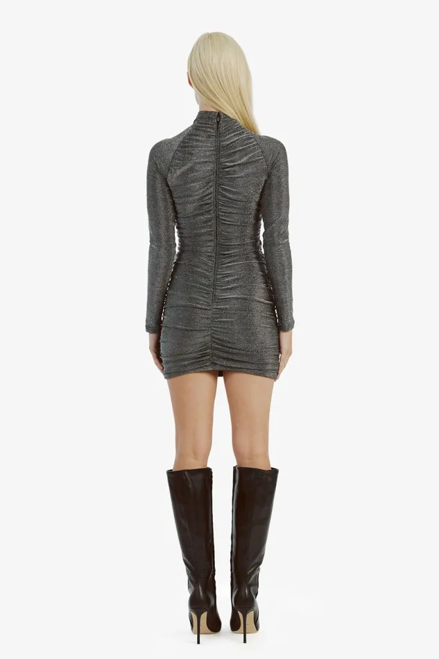 Women Bardot Party Dresses Evalina Lurex Mini Dress In Silver Lurex Silver Lurex Women Bardot Party Dresses Evalina Lurex Mini Dress In Silver Lurex Silver Lurex