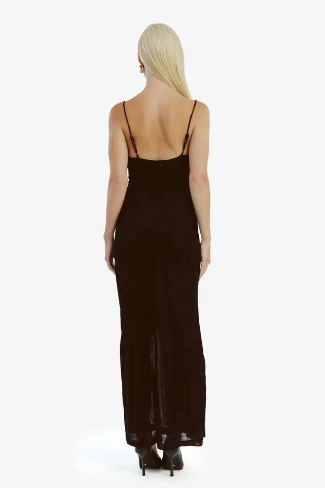 Women Bardot Party Dresses Faro Knit Maxi Dress In Black Black Women Bardot Party Dresses Faro Knit Maxi Dress In Black Black