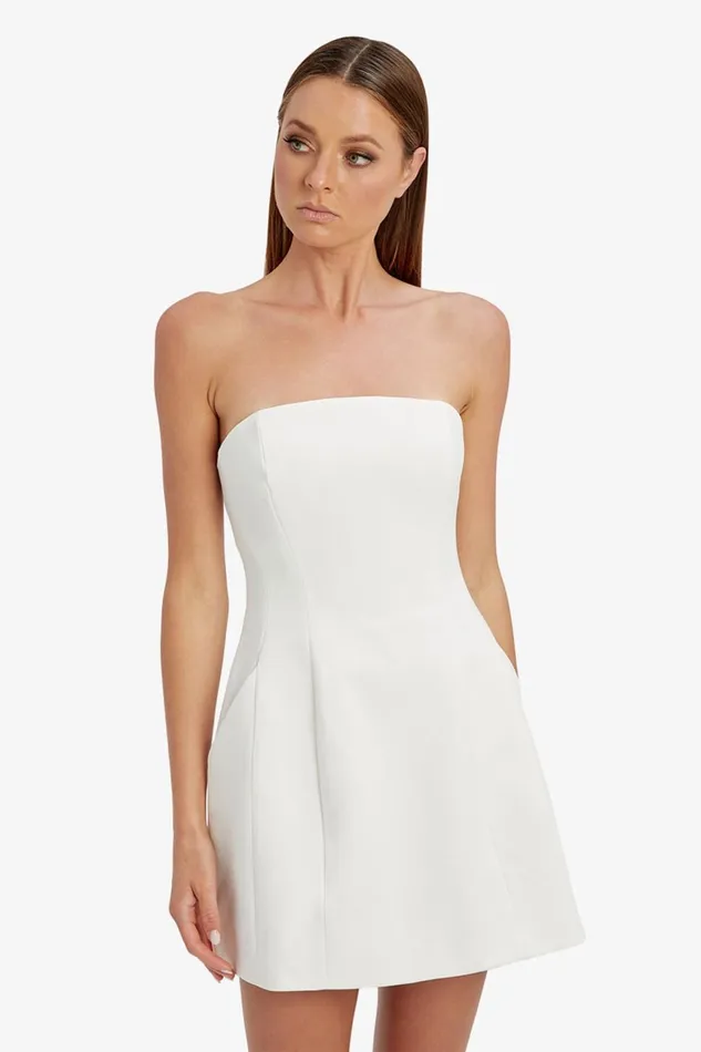 Women Bardot Party Dresses Karoline Hour Glass Dress In Orchid White Orchid White Women Bardot Party Dresses Karoline Hour Glass Dress In Orchid White Orchid White