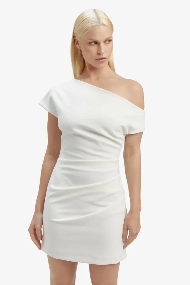 Women Bardot Party Dresses Letita Mini Dress In Orchid White Orchid White Women Bardot Party Dresses Letita Mini Dress In Orchid White Orchid White