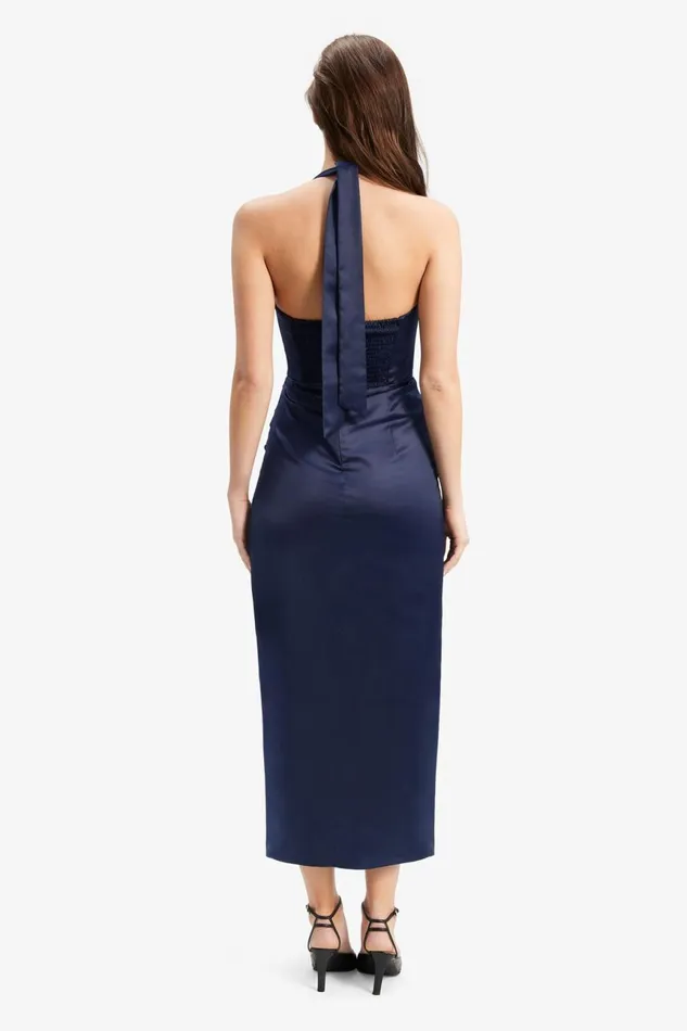 Women Bardot Party Dresses Lorelai Midi Dress In Navy Navy