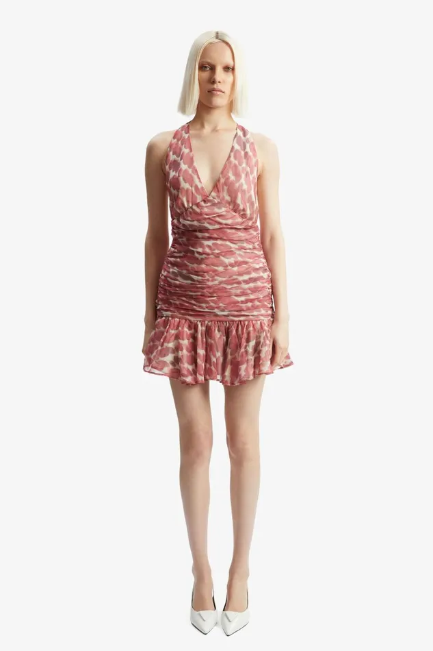 Women Bardot Party Dresses Mave Halter Neck Mini Dress In Red Spot Red Spot Women Bardot Party Dresses Mave Halter Neck Mini Dress In Red Spot Red Spot