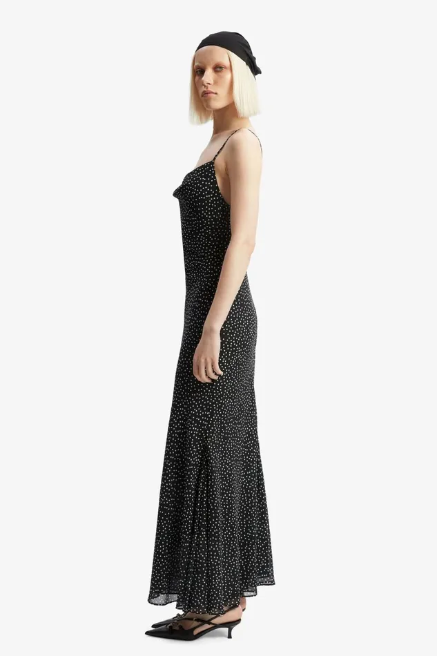 Women Bardot Party Dresses Monroe Cowl Neck Maxi Dress In Black Spot Black Spot Women Bardot Party Dresses Monroe Cowl Neck Maxi Dress In Black Spot Black Spot
