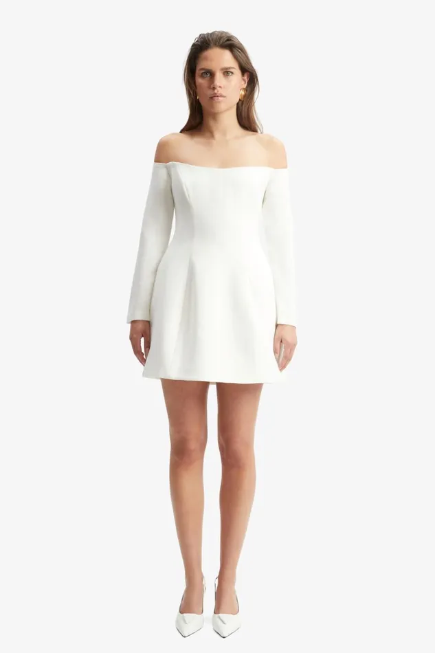 Women Bardot Party Dresses Nadene Hourglass Mini Dress In Orchid White Orchid White Women Bardot Party Dresses Nadene Hourglass Mini Dress In Orchid White Orchid White
