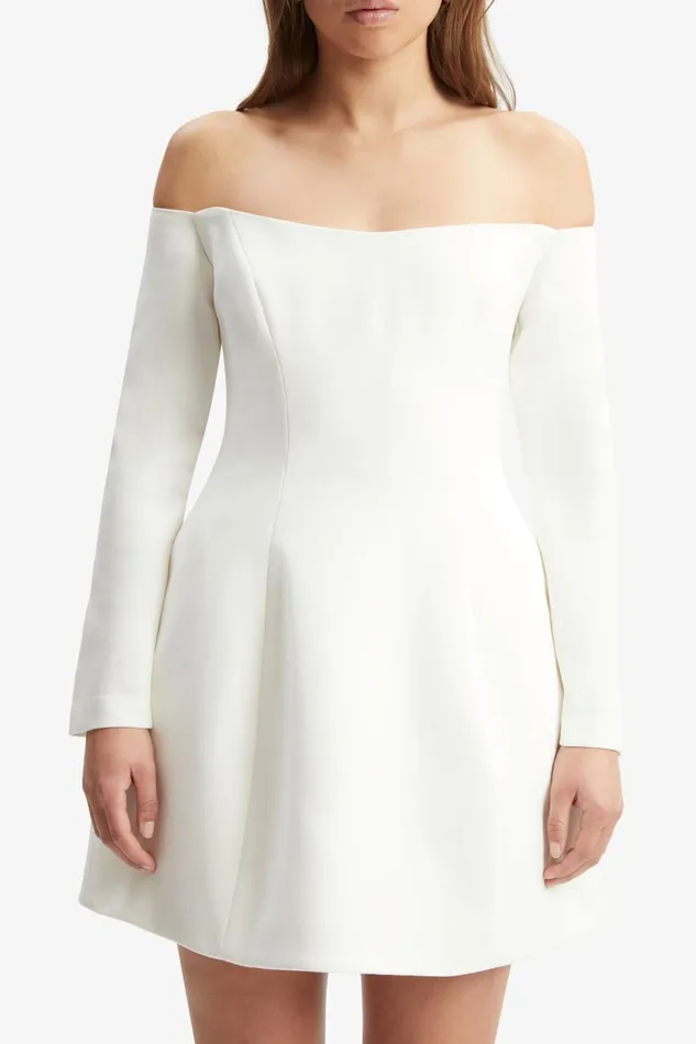 Women Bardot Party Dresses Nadene Hourglass Mini Dress In Orchid White Orchid White Women Bardot Party Dresses Nadene Hourglass Mini Dress In Orchid White Orchid White