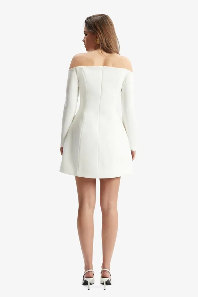 Women Bardot Party Dresses Nadene Hourglass Mini Dress In Orchid White Orchid White Women Bardot Party Dresses Nadene Hourglass Mini Dress In Orchid White Orchid White
