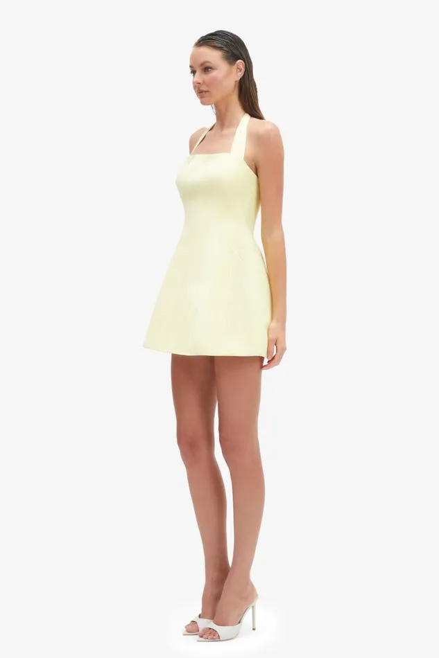Women Bardot Party Dresses Nevelle Hourglass Halter Dress In Canary Yellow Canary Yellow Women Bardot Party Dresses Nevelle Hourglass Halter Dress In Canary Yellow Canary Yellow