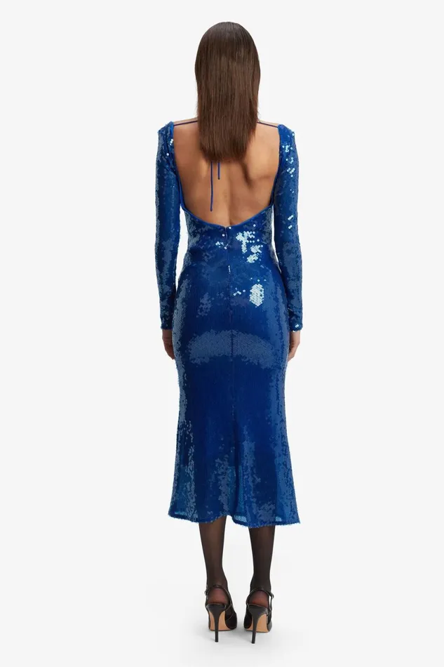 Women Bardot Party Dresses Verona Sequin Maxi Dress In Cobalt Cobalt Women Bardot Party Dresses Verona Sequin Maxi Dress In Cobalt Cobalt