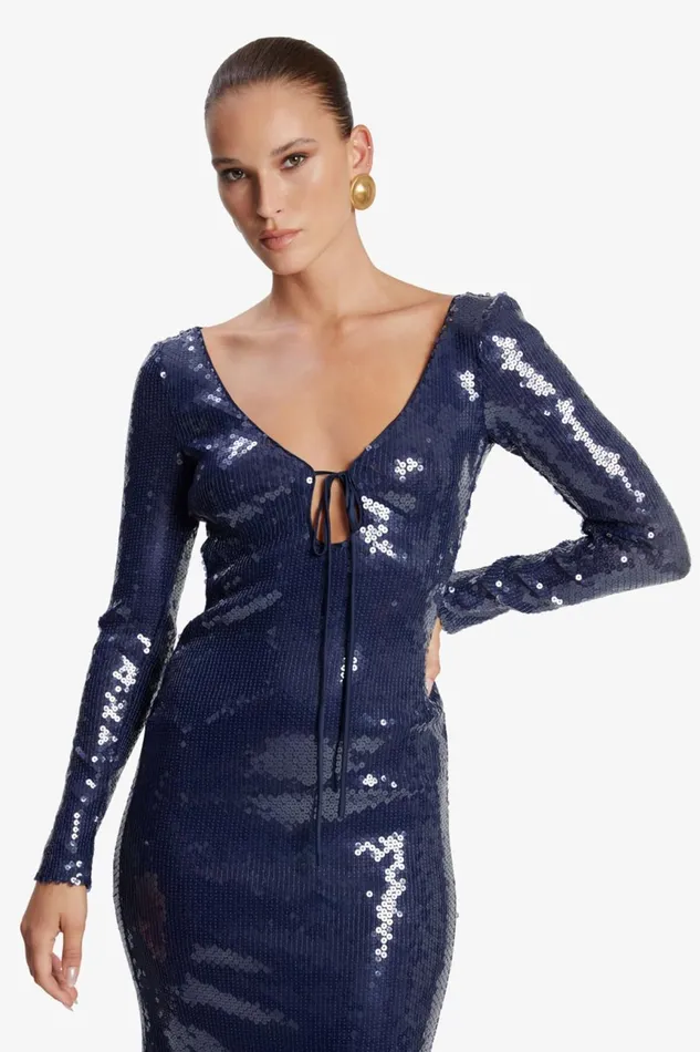 Women Bardot Party Dresses Verona Sequin Maxi Dress In Navy Navy Women Bardot Party Dresses Verona Sequin Maxi Dress In Navy Navy