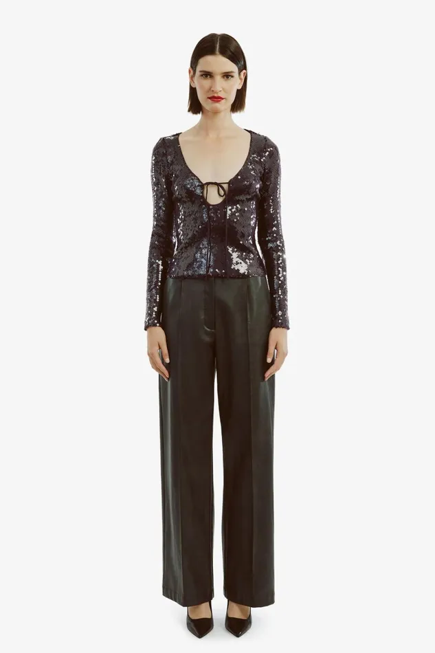 Women Bardot Party Dresses Verona Sequin Top In Purple Purple